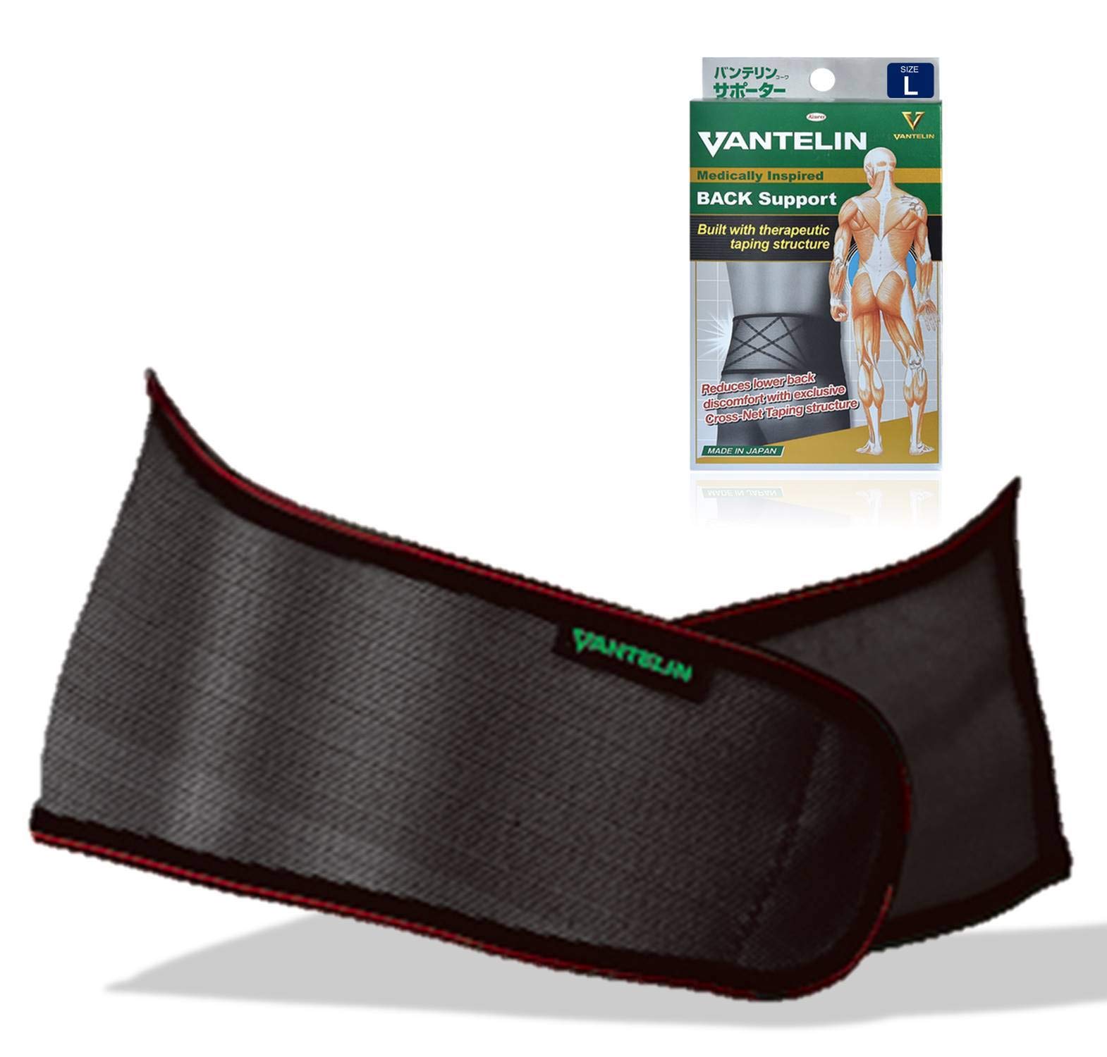 VantelinMedically Inspired Back Support (Large (L) Size 32-39 inches) Built with Therapeutic Taping Structure Effective Reduce Lower Back Discomfort with Exclusive Cross-Net Taping Structure