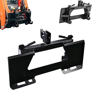 Universal Quick Attach Mounting Plate with 3 Point Quick Hitch Adapter for Category 1, Adapter to Convert Skid Steer Attachment Plate to 3 Point Quick Hitch