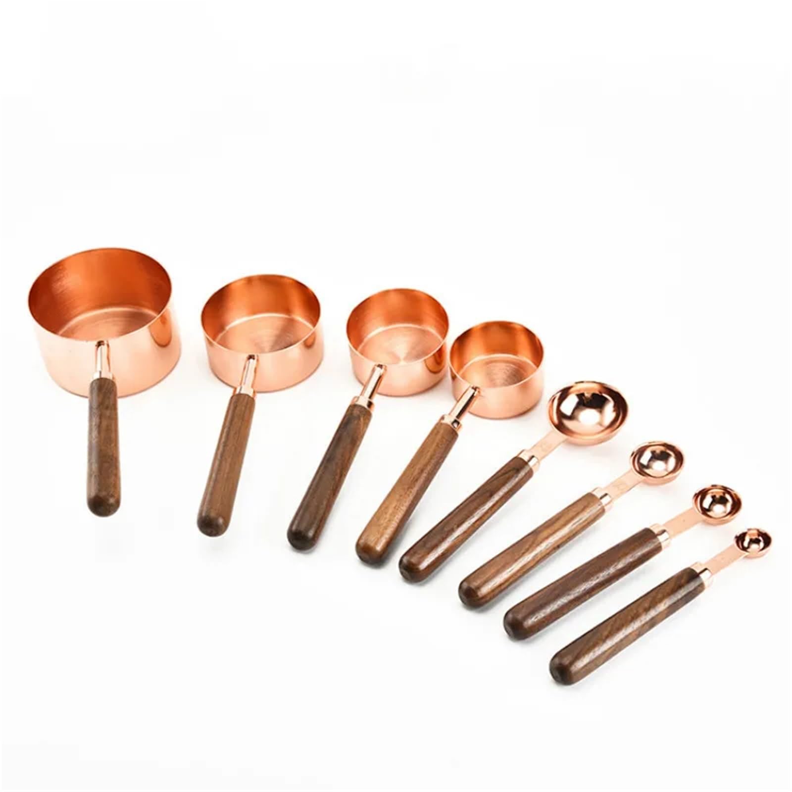 Juego de utensilios for hornear, cocina, comedor, bar, mango cobre, tazas medidoras, cucharas, pasteles y azúcar para Medir Líquidos y Sólidos