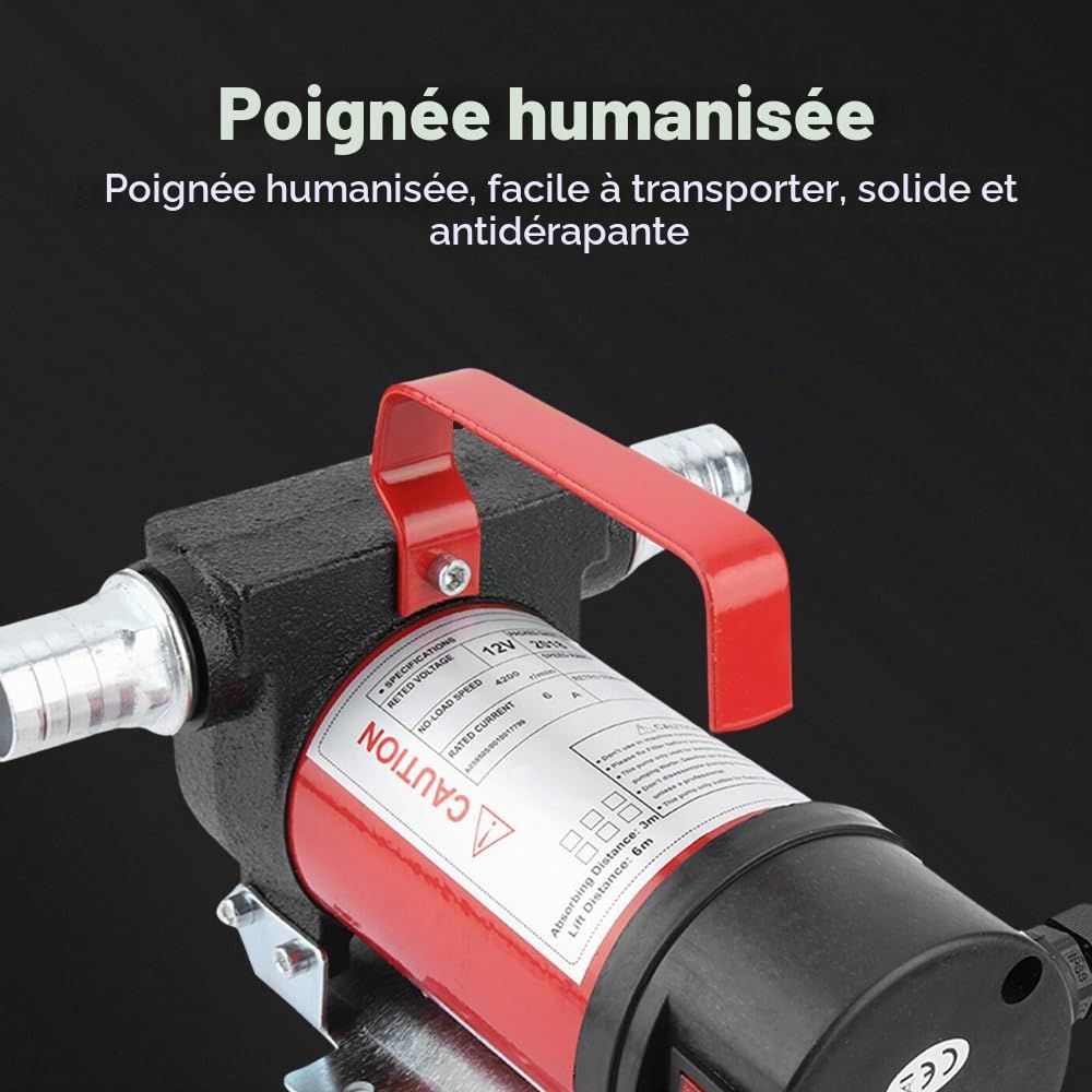 12V 200W Pompe à Diesel, 40 L/Min Pompeur à Huile, DC Électrique avec Micro Filtre à Mailles d'Huile, Moteur en Cuivre Transfert Vidange Gasoil à D'Aspiration, Kérosène Camion Véhicule Lourd Pomper