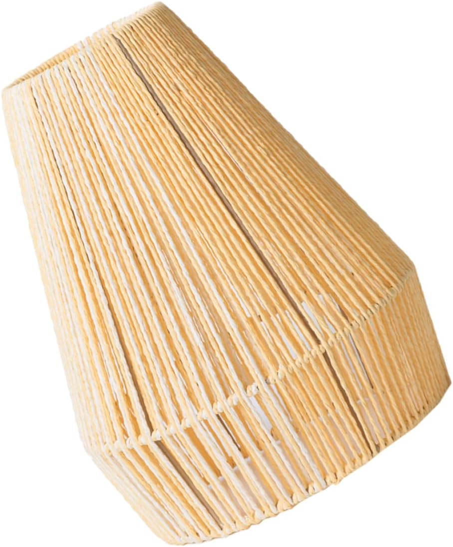 Style Paper Rope Ceiling Lamp Shade Decorative Hanging Lampshade for Chandelier Easy to Install Vintage Woven Design for Bedroom Living Restaurant