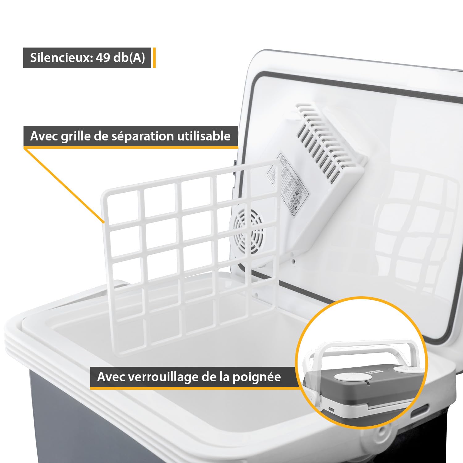 TZS First Austria - Glacière Électrique 32L - Fonction Chaud & Froid - 12V/230V pour Voiture & Secteur - Système Thermoélectrique Silencieux - Camping & Voyage - Gris