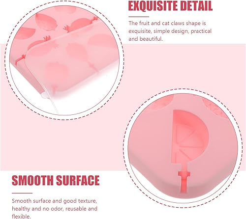 Miniatura 9 de Hemoton 2 moldes de silicona para patas de gato y frutas para chocolate, caramelos, gelatina, golosinas, moldes de hielo de silicona con pata de