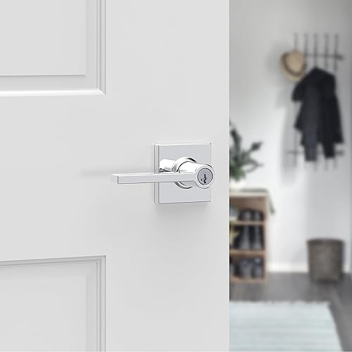 Miniatura 154 de Kwikset Casey - Manija de bloqueo de puerta de entrada, entrada exterior con llave segura, mango reversible, tecnología de seguridad SmartKey Re-Key