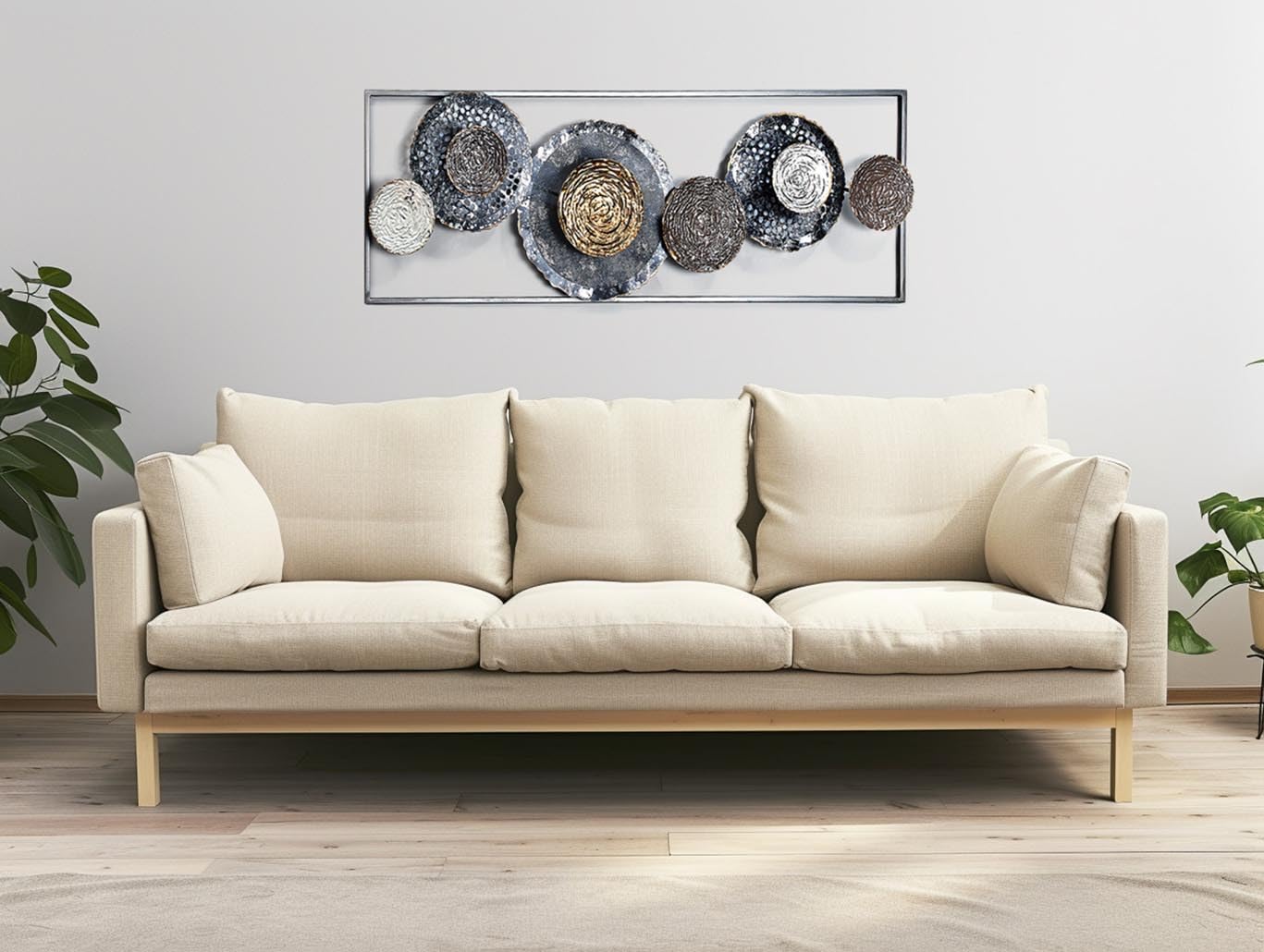 Kobolo Wandbild Wanddeko Metallbild 3D-Bild BLOSSOM 31x91 cm Anthrazit