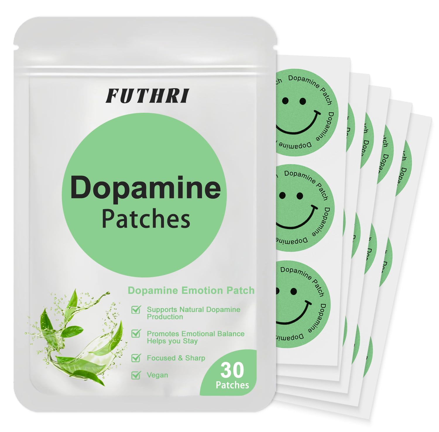 Dopamine Patches Extra Strength,Vegan, 30 Count | Mood Boost & Positivity Support