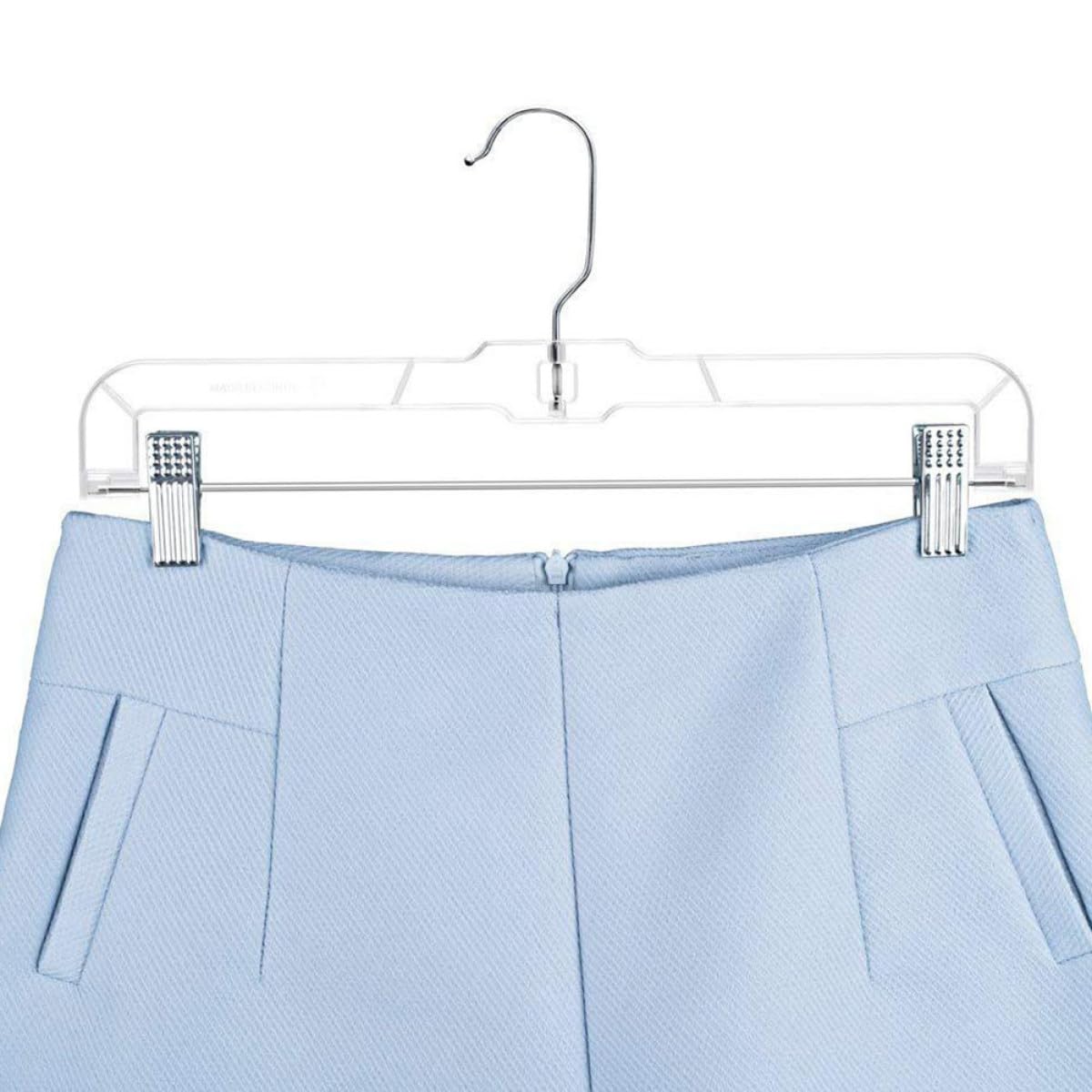 10 perchas transparentes para faldas y pantalones con clips, diseño ergonómico multifuncional y gancho giratorio para armario y exhibición minorista