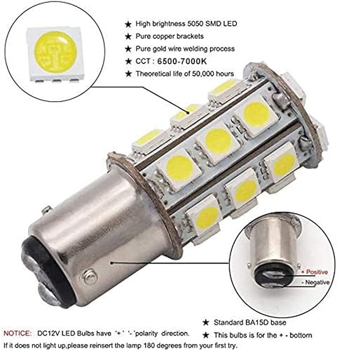 Vista 44 de GRV Ba15d 1142 1076 Bombilla LED 4W 56-2835SMD Super Brillante AC/DC12V-24V 40W Lámpara halógena de repuesto para RV Remolque, Camper, Autocaravana