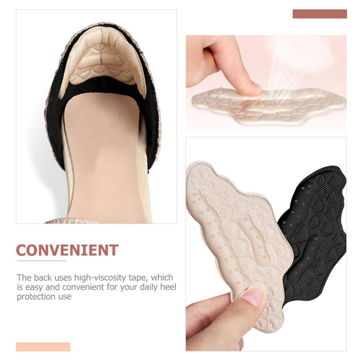 GLEAVI 5 Sets Selbstklebende Fersenpolster Für Schuhe Bequeme Und Verschleißfeste Fersenaufkleber High-heel-liner – 6 Paar X 5