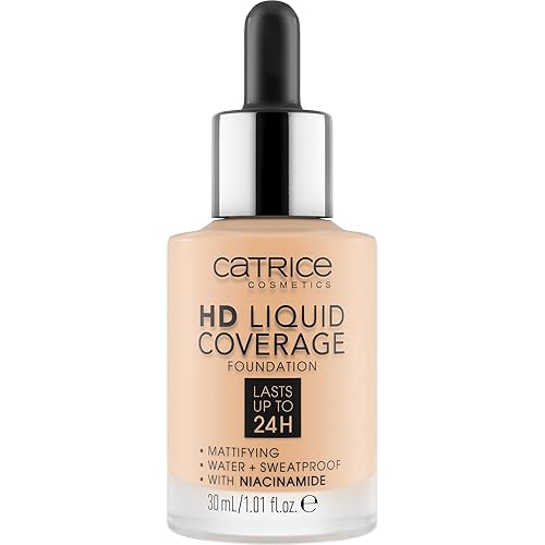 Vista 115 de Catrice Base de cobertura líquida HD Cobertura alta y natural Vegano y libre de crueldad.