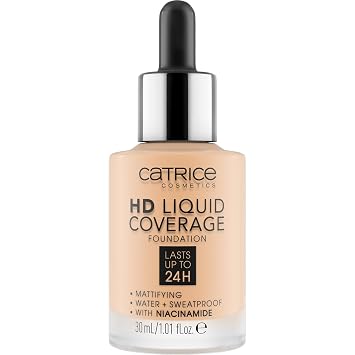 Catrice HD Liquid Coverage Foundation, 24HR Wear (005 | Ivory Beige)