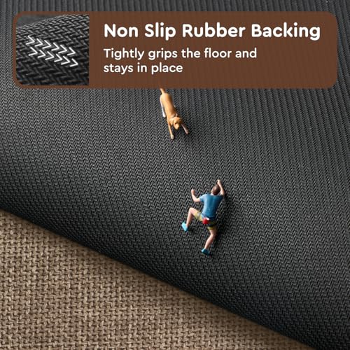 tchdio Kitchen Mats for Floor, Rubber Backed Kitchen Rugs Non Slip Washable, Superior Absorbent Kitchen Runner Rug Easy to Clean, Comfort Kitchen Floor Mat Front of Sink (Tan, 20