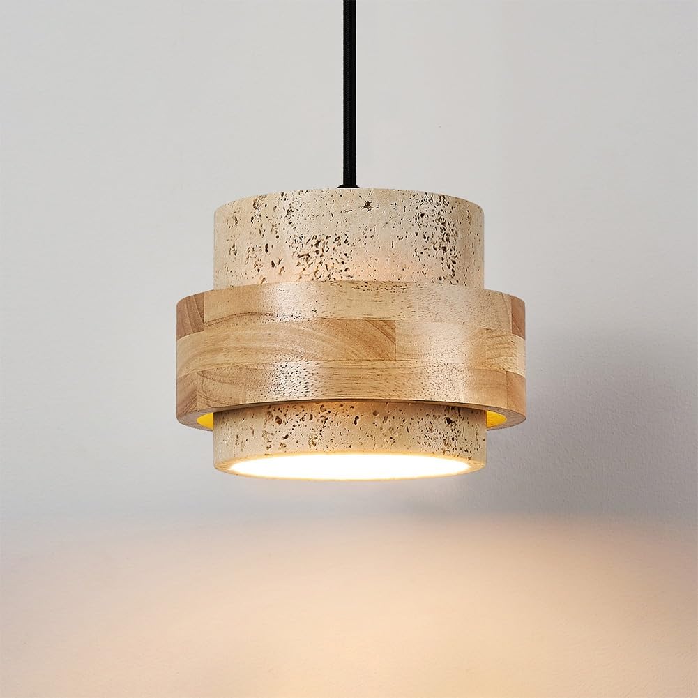 NHPJFDC Nordic Natural Stone Shade Pendant Light - Japanese Wabi Sabi Hanging Lamp with E27 Base for Bedside, Restaurant, Kitchen, Aisle, Bar, Club - Unique Chandelier Design