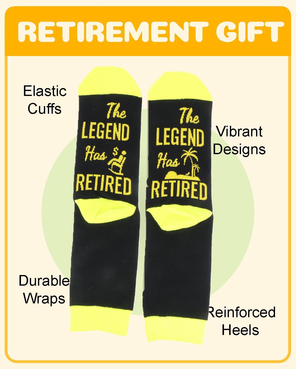 Retirement Socks for Men - Funny Retirement Gifts with "The Legend Has Retired" - Perfect Retirement Party Gifts, Gag Gifts, Retirement Celebration - Image 4