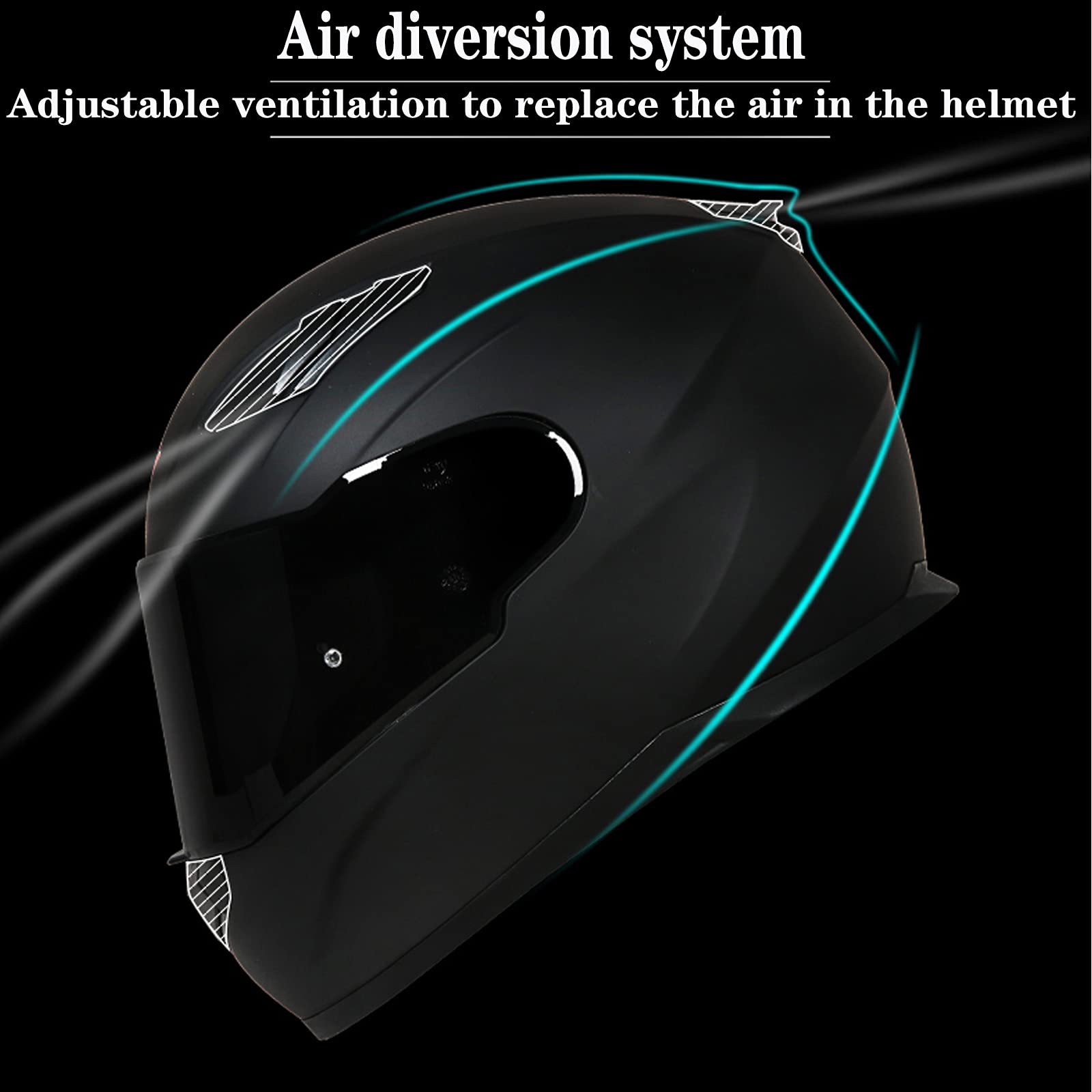 Geïntegreerde Motorhelm Voor Volwassenen Integraalhelm Motorrijders Dubbel HD Anticondensvizier ECE Goedgekeurde Opklapbare Helm Volledige Dekking Voor Heren Dames Off-road C,XL 60-61CM