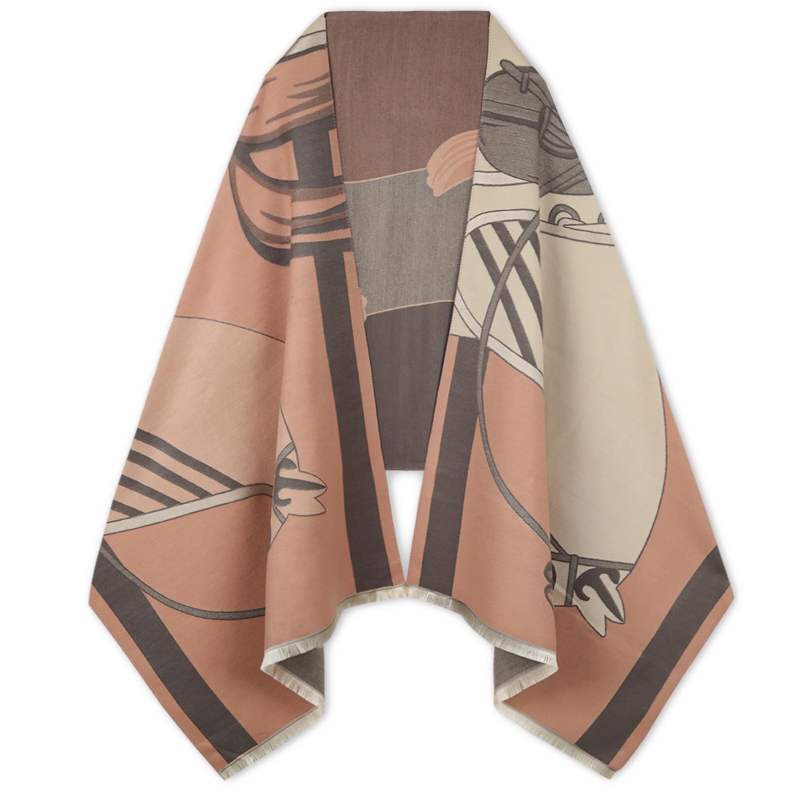 extree Scarfs for Women Pashmina Silky Shawl Wrap for Evening Dressing Blanket Open Front Poncho Cape-picture-45