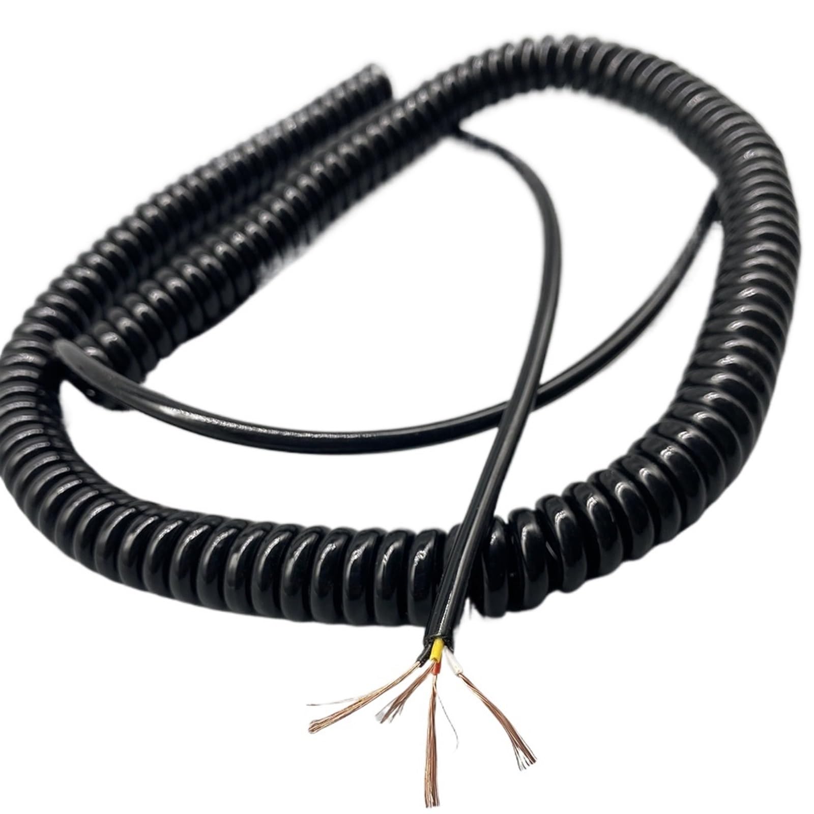 Cable Cord 70pcs 24AWG Retractable Power Cord Pure Copper Core 4 Core Cable Extend Tensile Spring Spiral Wire Spiral Extension (Size : Stretch 1.25 Meters, Color : 4 core 0.2mm2)