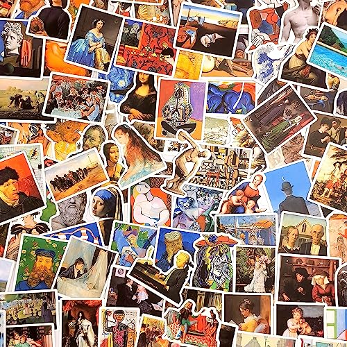 Aspcsmomt 104 pcs Famous Art Painting Stickers Pack,Aesthetic Stickers for Laptop Phone Water...
