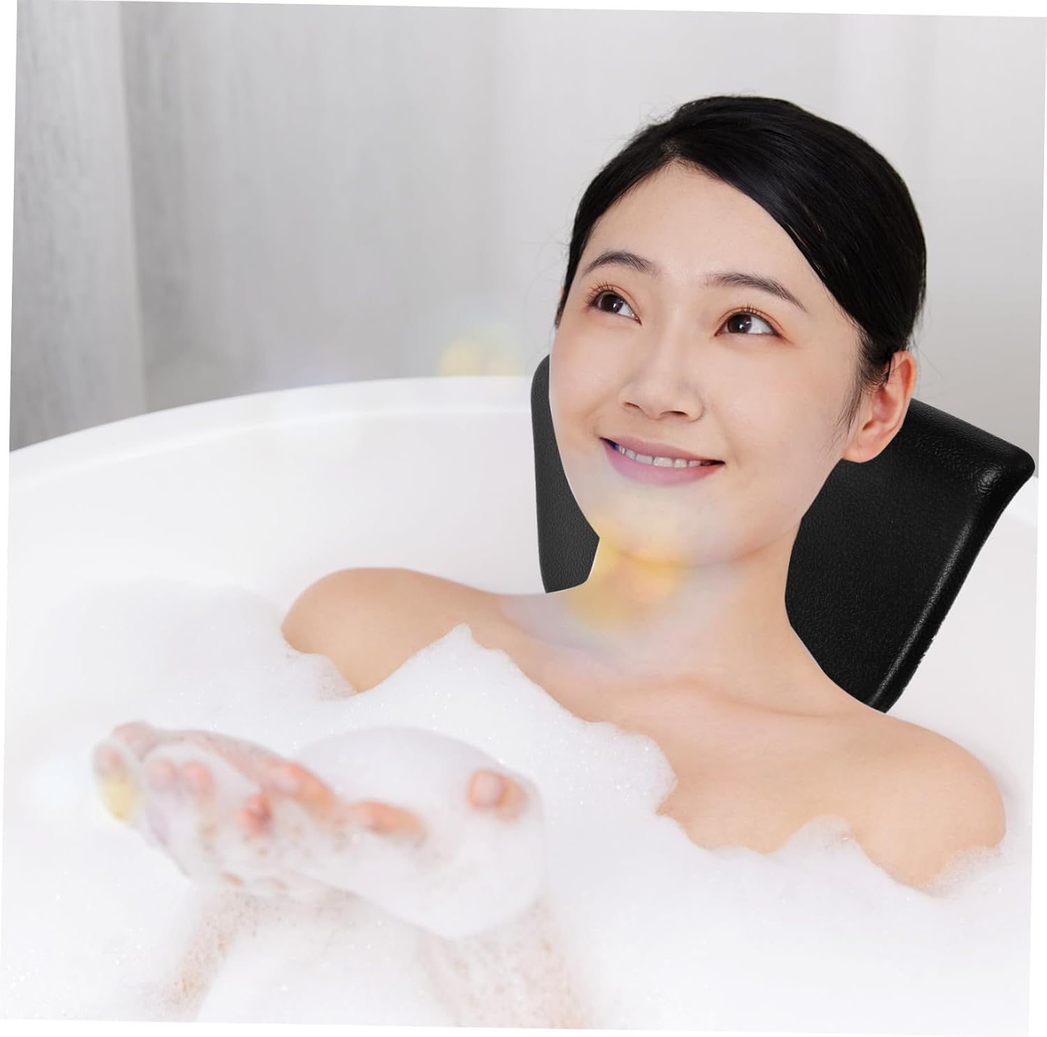 Mobestech Bath Pillow with Suction Cups for Bathtub Head and Neck Support Removable Spa Cushion for Soaking Tub 10.43 X 6.1 X 1.97 Inches Comfortable and Easy to Clean