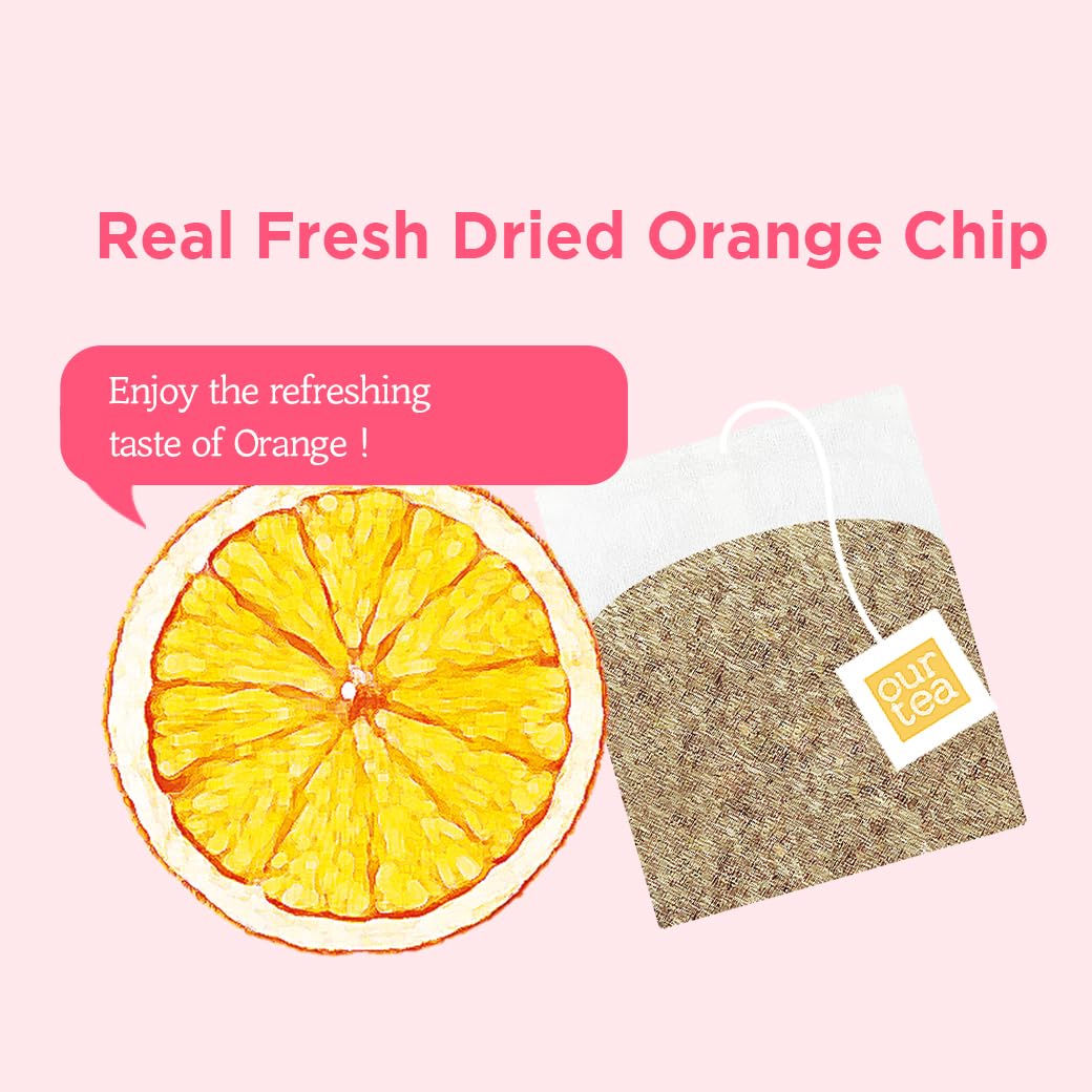ROASTIQUE Orange Grapefruit Black Tea with Real Dried Fruit – Premium Orgainc Tea Sweet Fruit Blend Hot or Iced Tea Eco-friendly PLA bags, 8 Tea Bags