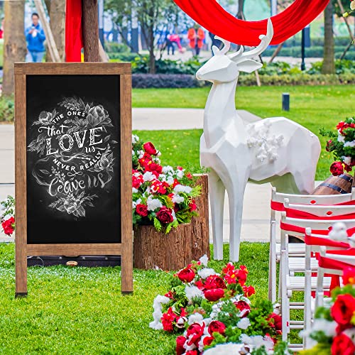 SELEAD Magnetic A-Frame Chalkboard Easel Sign - Large 40\" x 20\" Rustic Sandwich Chalk Board Signs Outdoor Double Sided Sidewalk Pizarra for Business, Wedding, Menu - Thumbnail 2