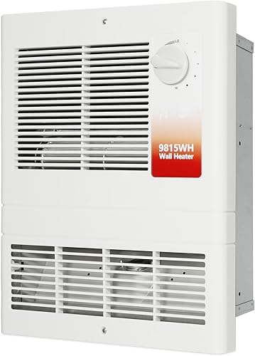 9815WH Calentador eléctrico de pared de gran capacidad con termostato para dormitorio, baño, salas de estar, etc., calentador de pared 1500 vatios,