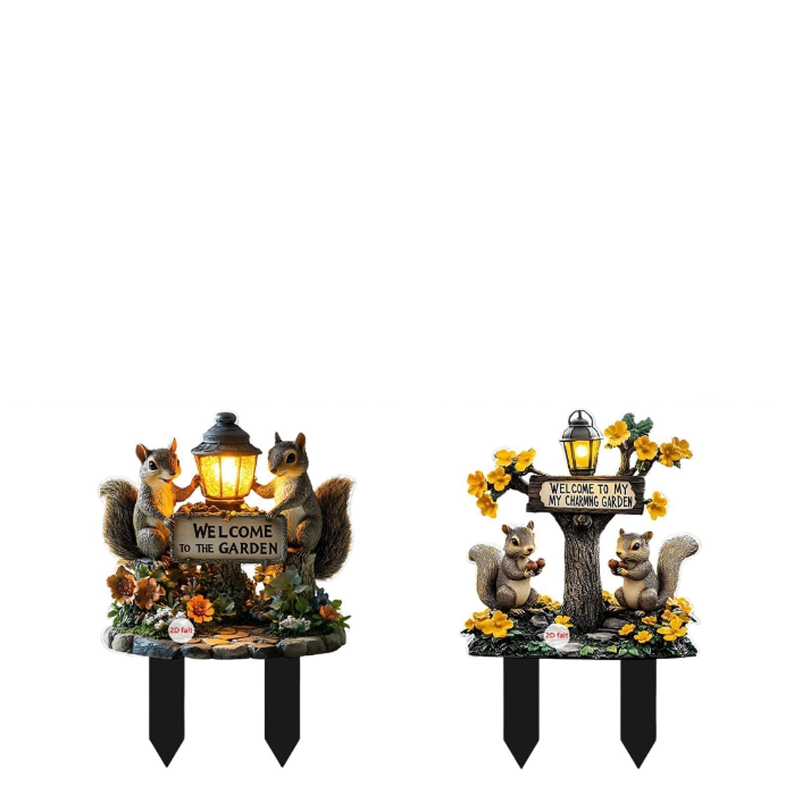 Enakshi® Squirrel Decorative Garden Stake 2D Creative for Flower Bed Outside Backyard A|Home & Garden | Yard, Garden & Outdoor Living | Garden Decor | Statues & Lawn Ornaments-image-49