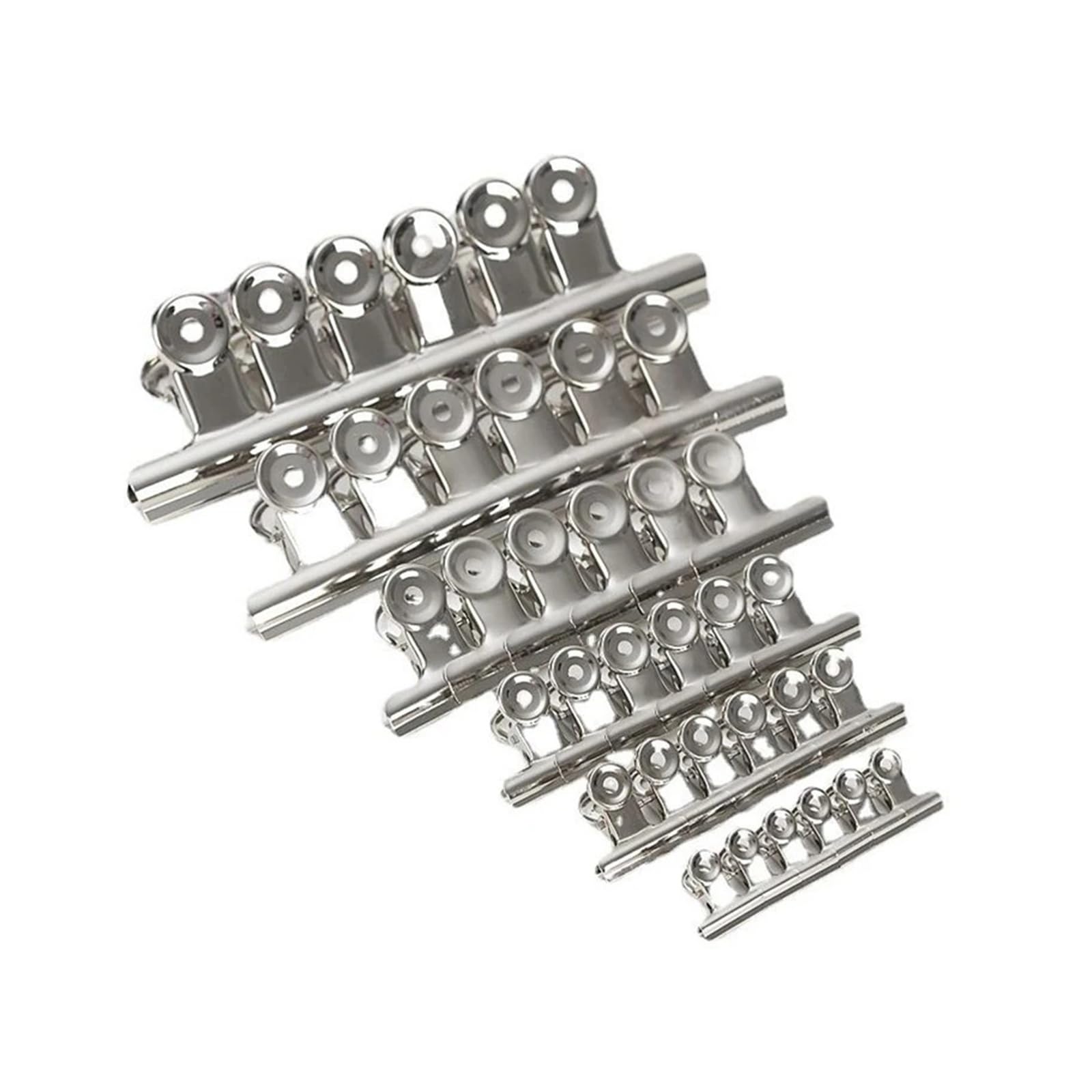 5 Teile/satz Metall Büroklammer 20 29 38 51 62 73mm Foldback Binder Clips Silber