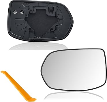 Driver Side Mirror Replacement Glass with Backing Plate for 2007 2008 2009 2010 2011 Honda CRV CR-V - Left LH Door Heated Rear View Mirror, Includes Free Pry Tool - Replaces OE 76253SWA315