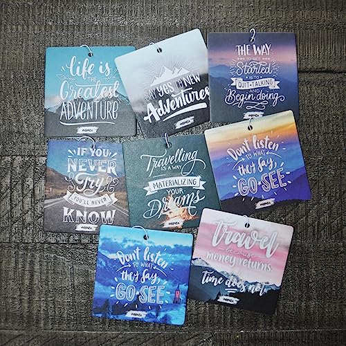 Image of Air Freshener | Long Lasting Car Mirror Hanging Air Fragrance | Motivational Quotes | Pleasant Smelling Scent | Luxury Vehicle Air Freshener for Men and Women | (MEGA PACK OF 16 SCENTS)
