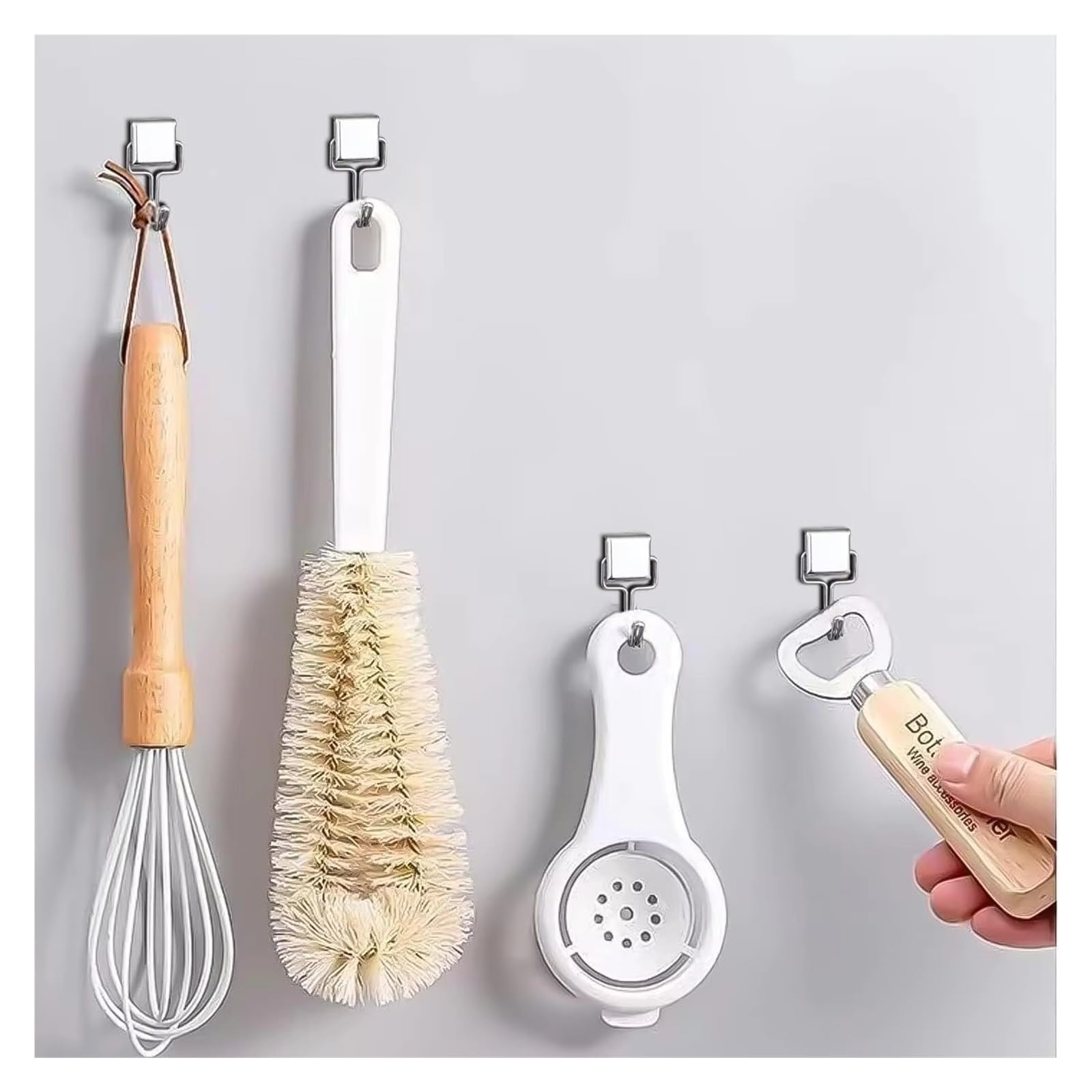 Genérico Gancho cuadrado magnético almacenamiento multiusos hogar cocina Bar baño percha(30PCS)