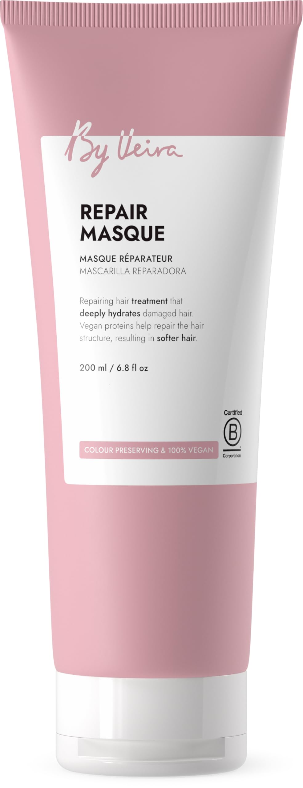 Repair Hair Mask 6.8 Fl Oz, For Damaged Hair, Wheat protein/Sunflower Extract Gently Repairs Hair, Color preserving, 100% vegan & Sulfate/Silicone free
