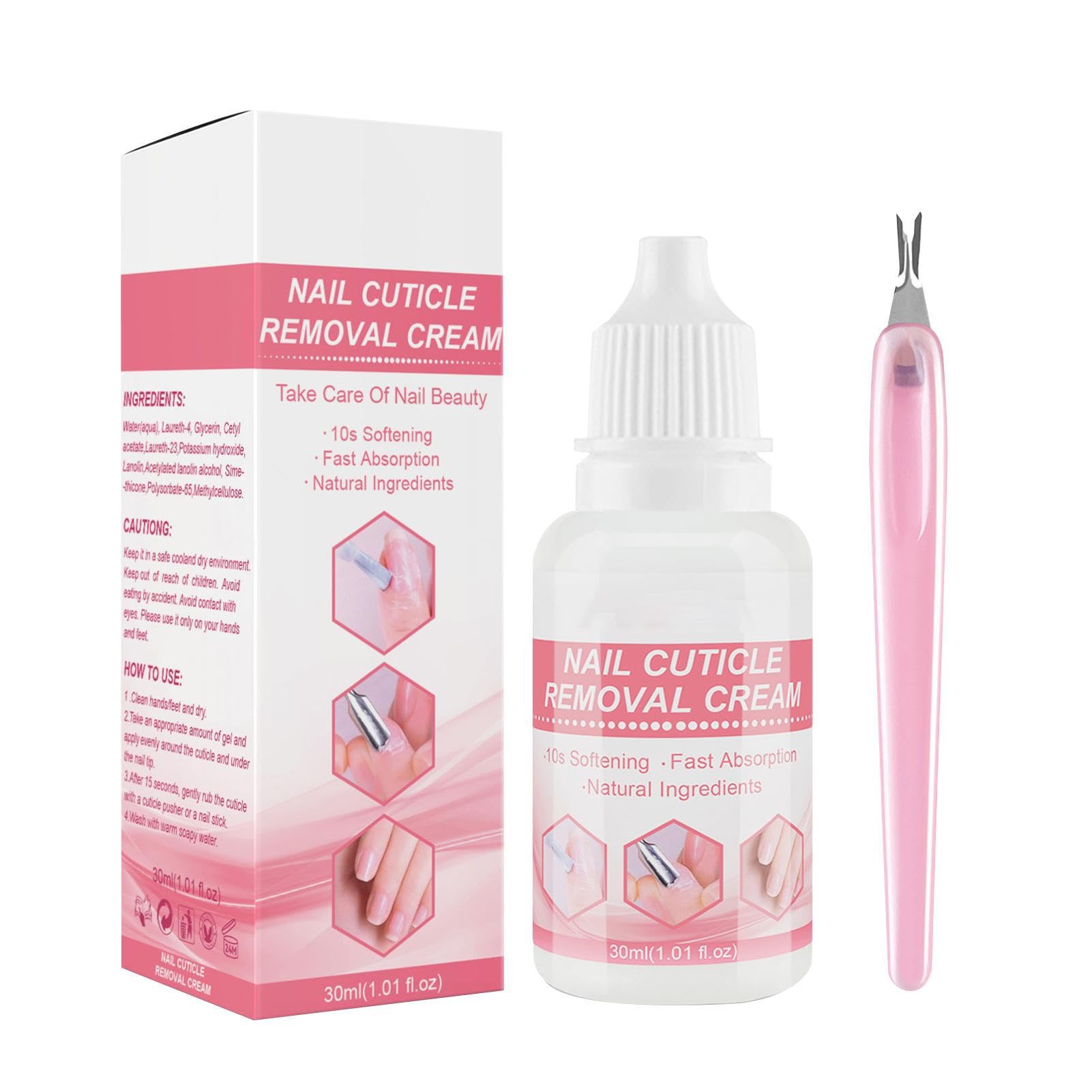 Crema per la rimozione delle cuticole | Kit per la rimozione delle cuticole | Crema rimuovi cuticole emolliente e delicata da 30 ml, ad assorbimento rapido e istantaneo, per mantenere le Skuda