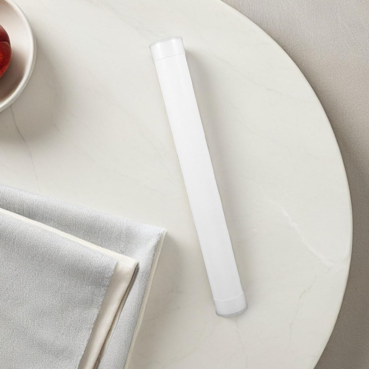 Zestaw 4 Tubi di Stoccaggio Rotondi in Plastica PE 31 cm Lunghezza 5 cm Diametro con Coperchio
