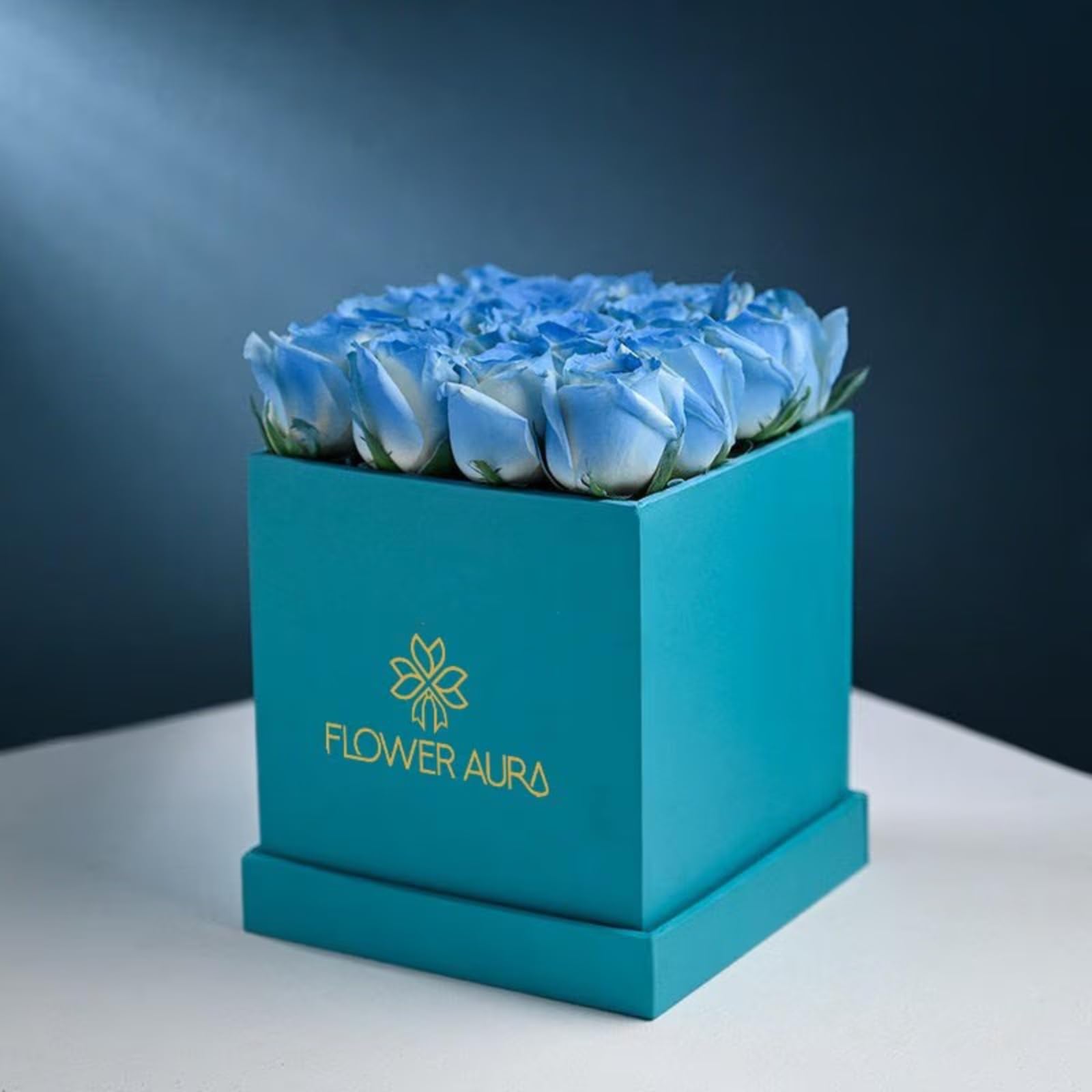 FlowerAura Fresh Live Flower Bouquet of 16 Ice Blue White Roses Flowers For Birthday Gift, Anniversary Gift, Wedding Gift, Congratulations Gift & Gift For Special Occasions (Same Day Delivery)-image-38
