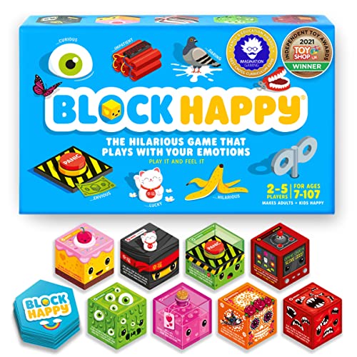Block Happy - Award Winning Happy Family Board Game of Real Emotions for Kids, Teens & Adults, Funny Card Game of Real Emotions, Best Childrens Board Game, Fun Educational Kids Game for Boys, Girls