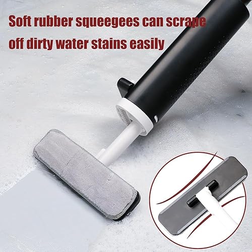 Miniatura 5 de Mini trapeador, mopa portátil pequeña para encimera, con escobilla de goma, para limpieza de encimera, limpieza de cocina y baño, con 2 paños de