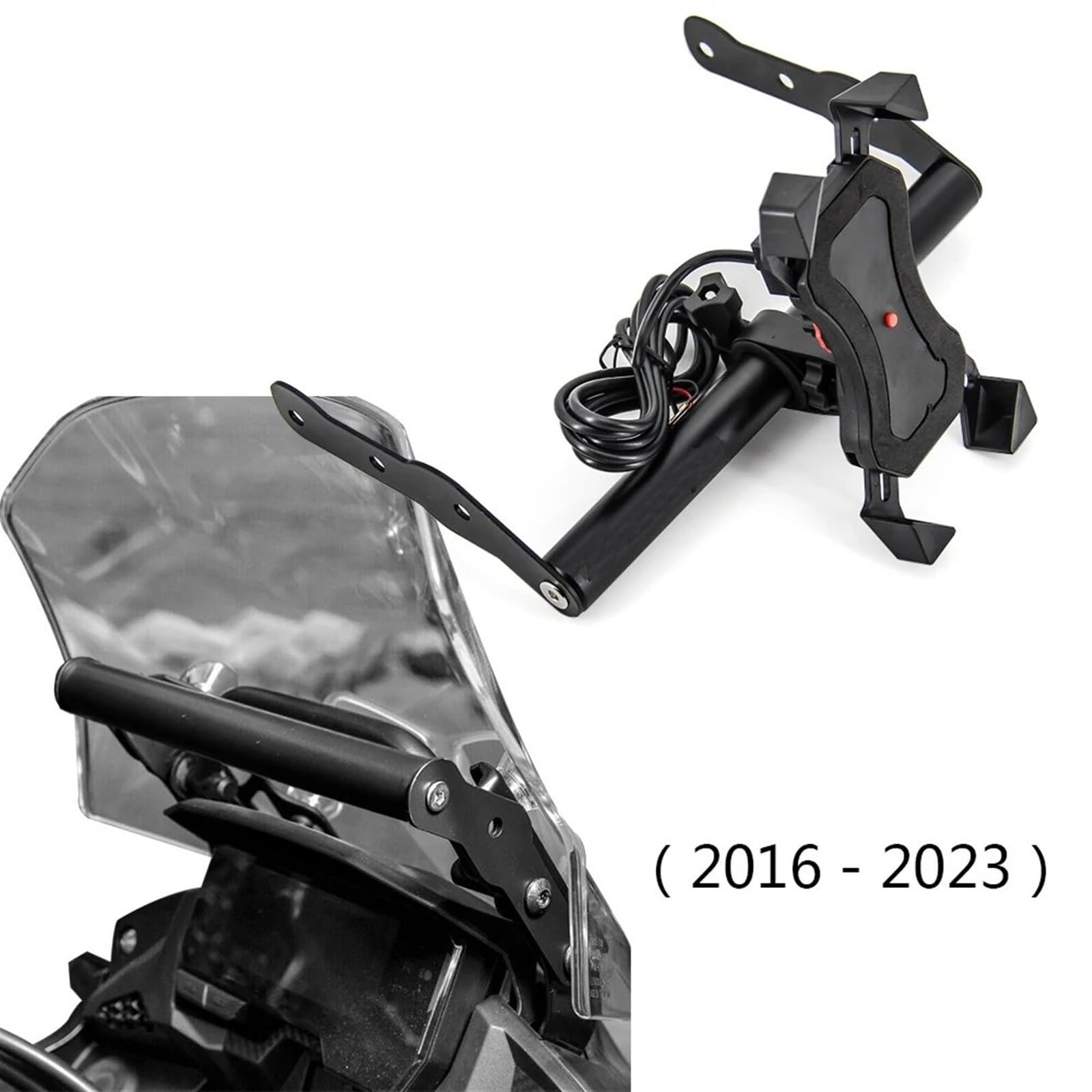 Support Telephone Velo pour CB500X 2016 – 2023, Support Téléphone Portable Support Plaque GPS Support Téléphone USB Moto Telephone Moto Rotation(USB Combination C)