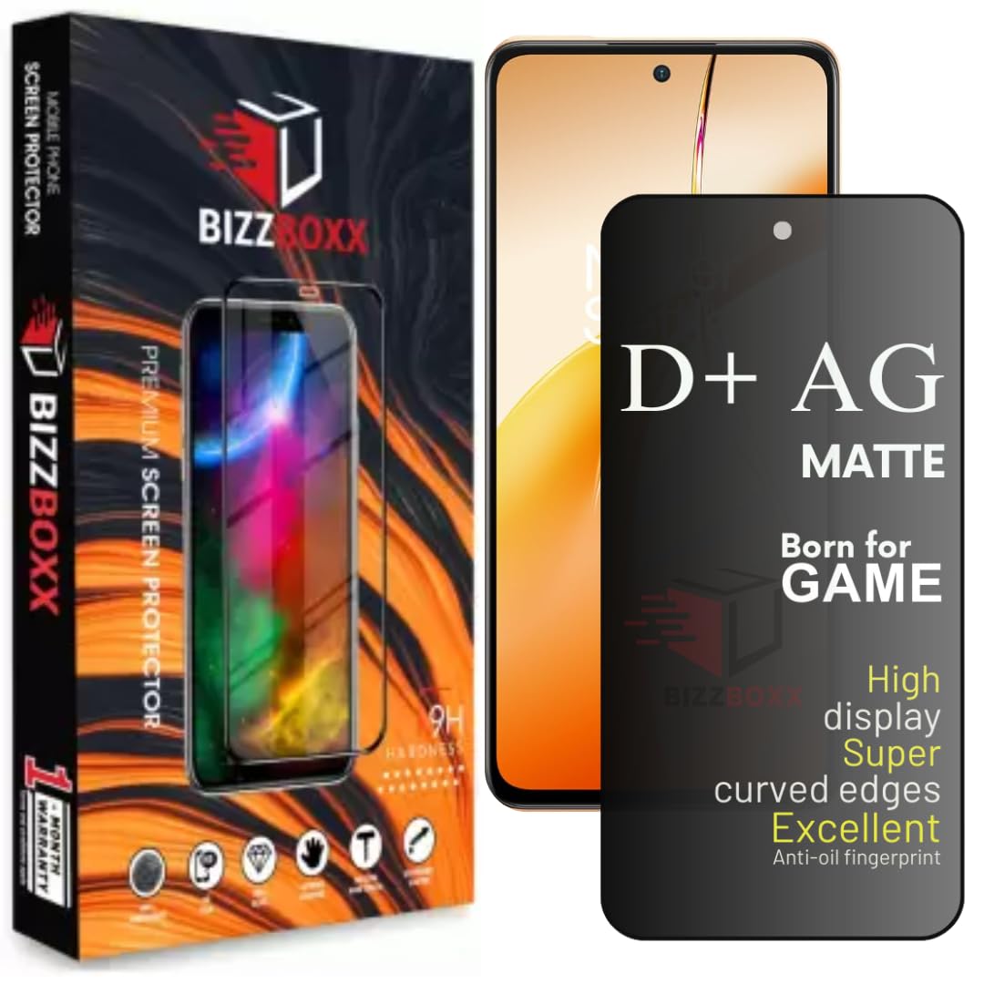 BizzBoxx OnePlus Nord CE4 Lite 5G D+ AG Matte Tempered Glass Screen Guard Protector Anti-Fingerprint Gaming Special With Camera Cut - Pack of 1