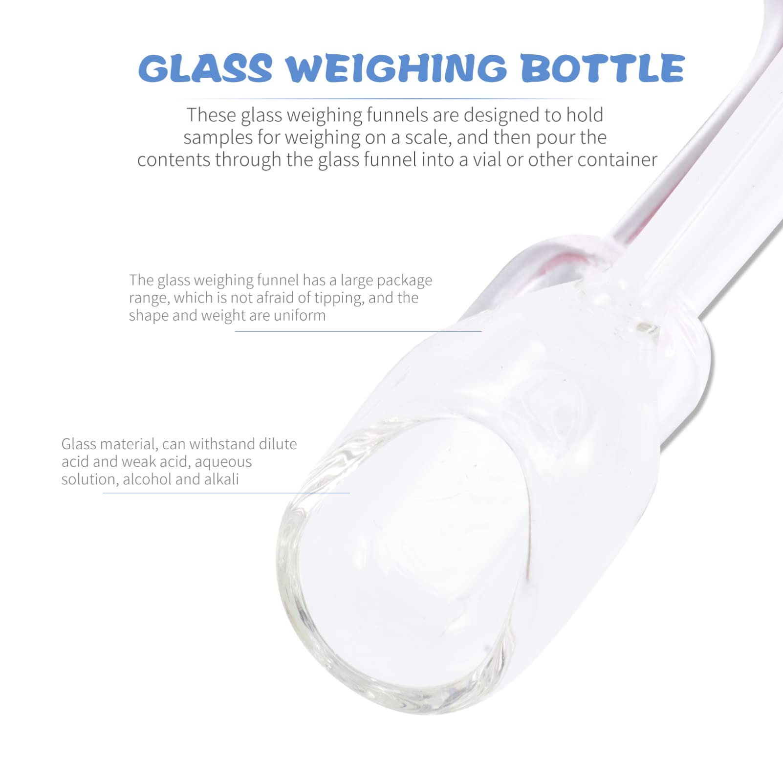 ULTECHNOVO 12pièces Bouchons De Pesée Verre Transparent Entonnoirs De Pesée De Laboratoire Pour Solides Et Liquides Pour Expériences Lab