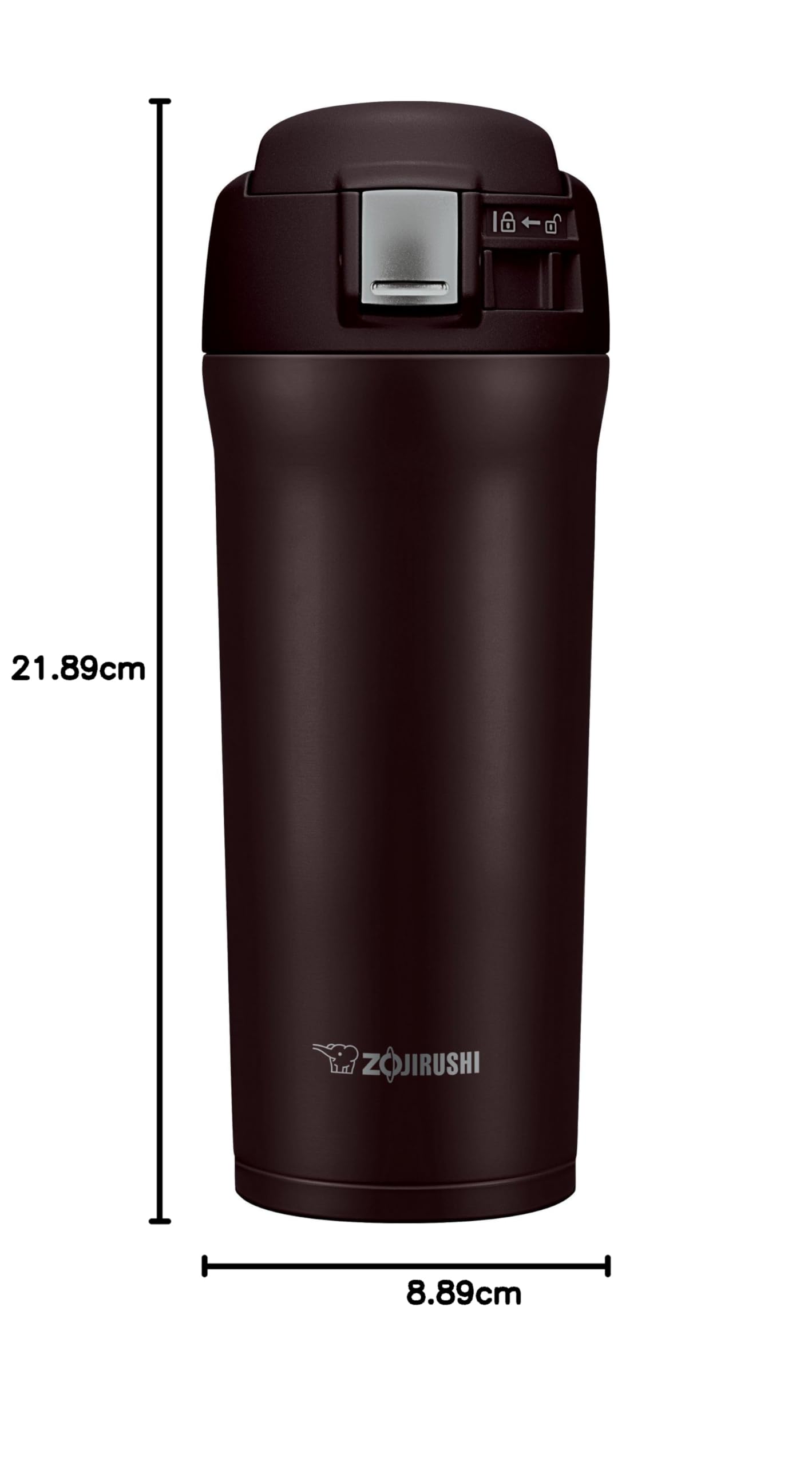 ZOJIRUSHI SM-YAE48TD Tasse de voyage, 473 ml, cacao foncé