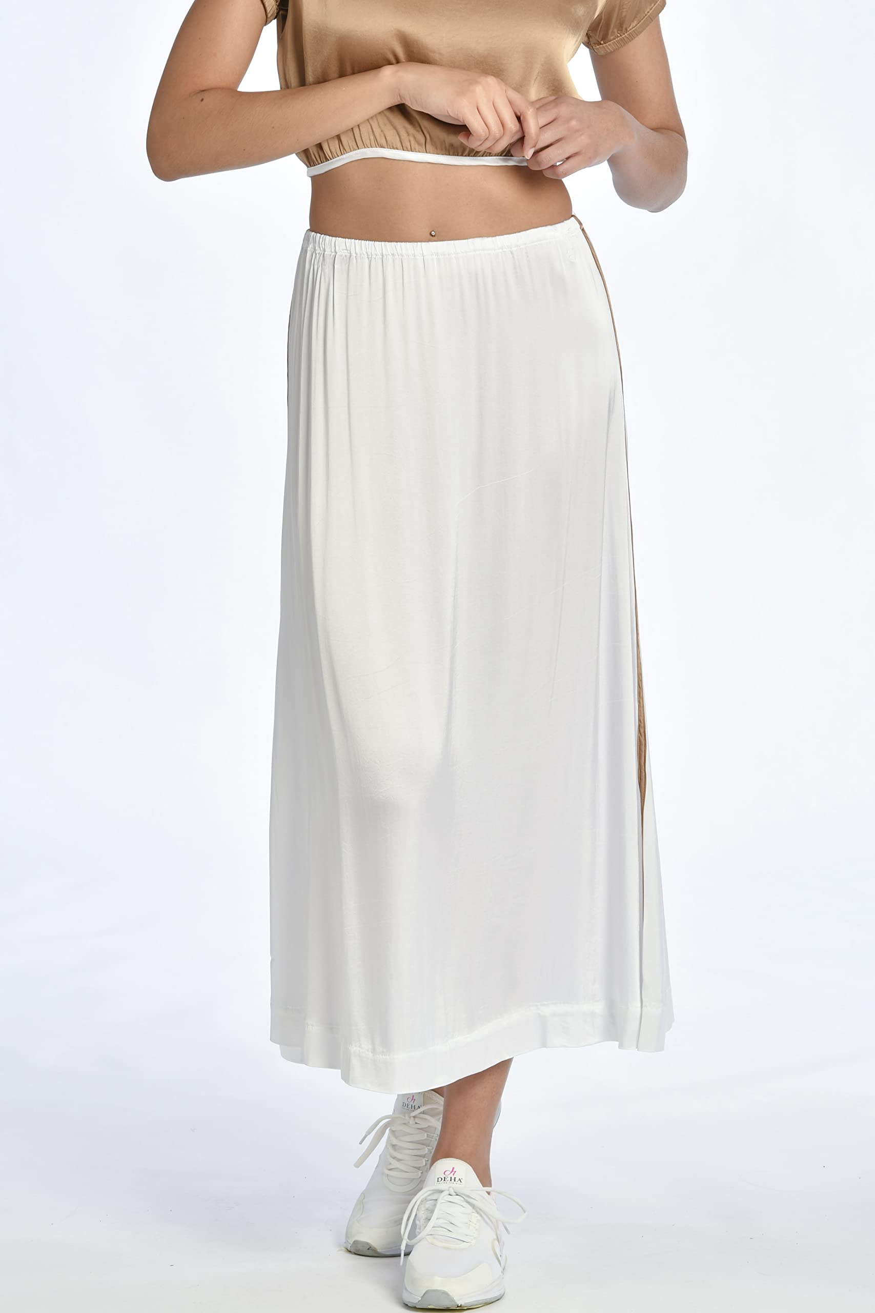 DEHA - Gonna Satin Long Skirt in Viscosa, con Elastico in Vita, per Donna