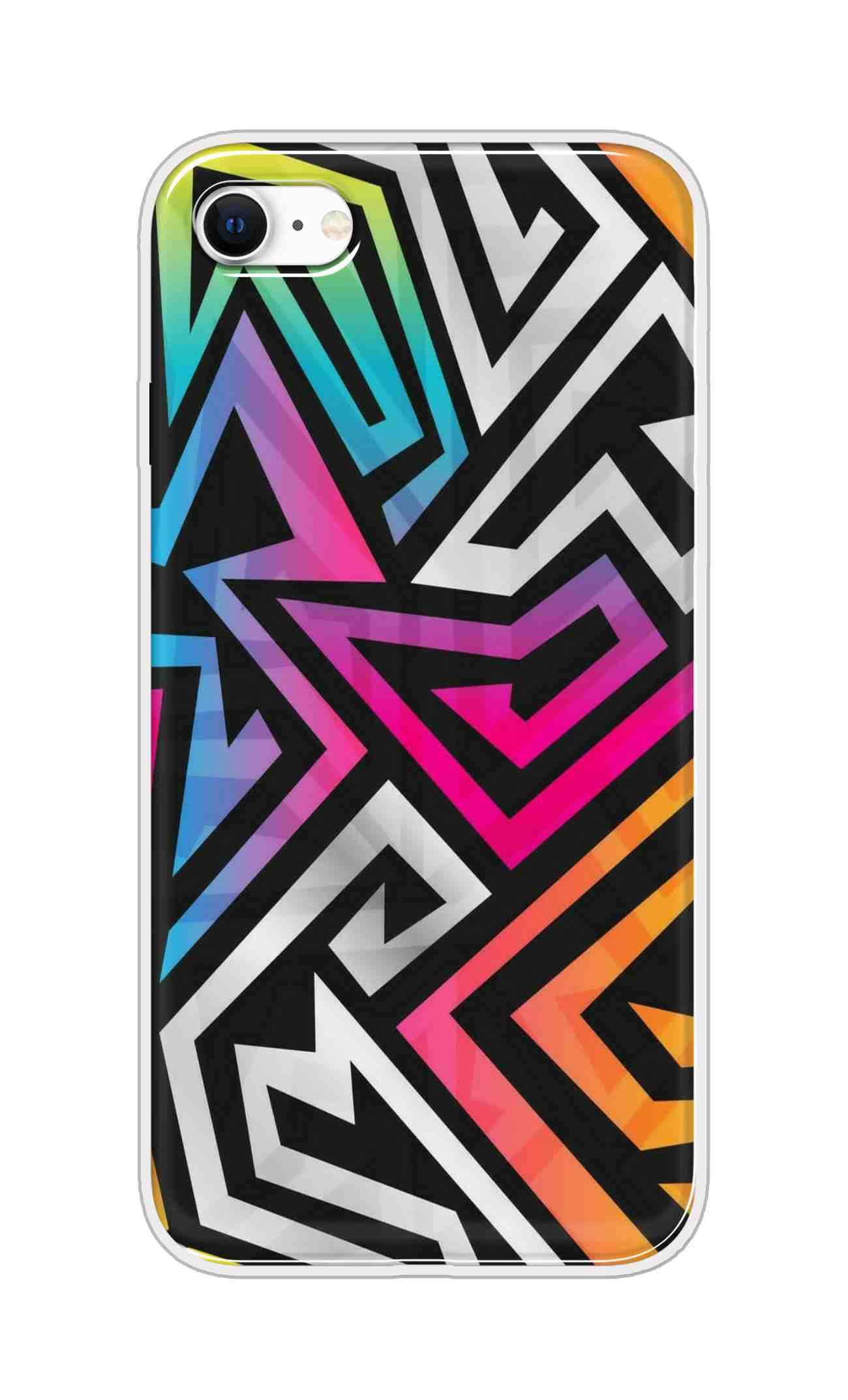 The Little Shop Designer Printed Soft Silicon Back Cover for iPhone SE (2020) (Crazy Shape)
