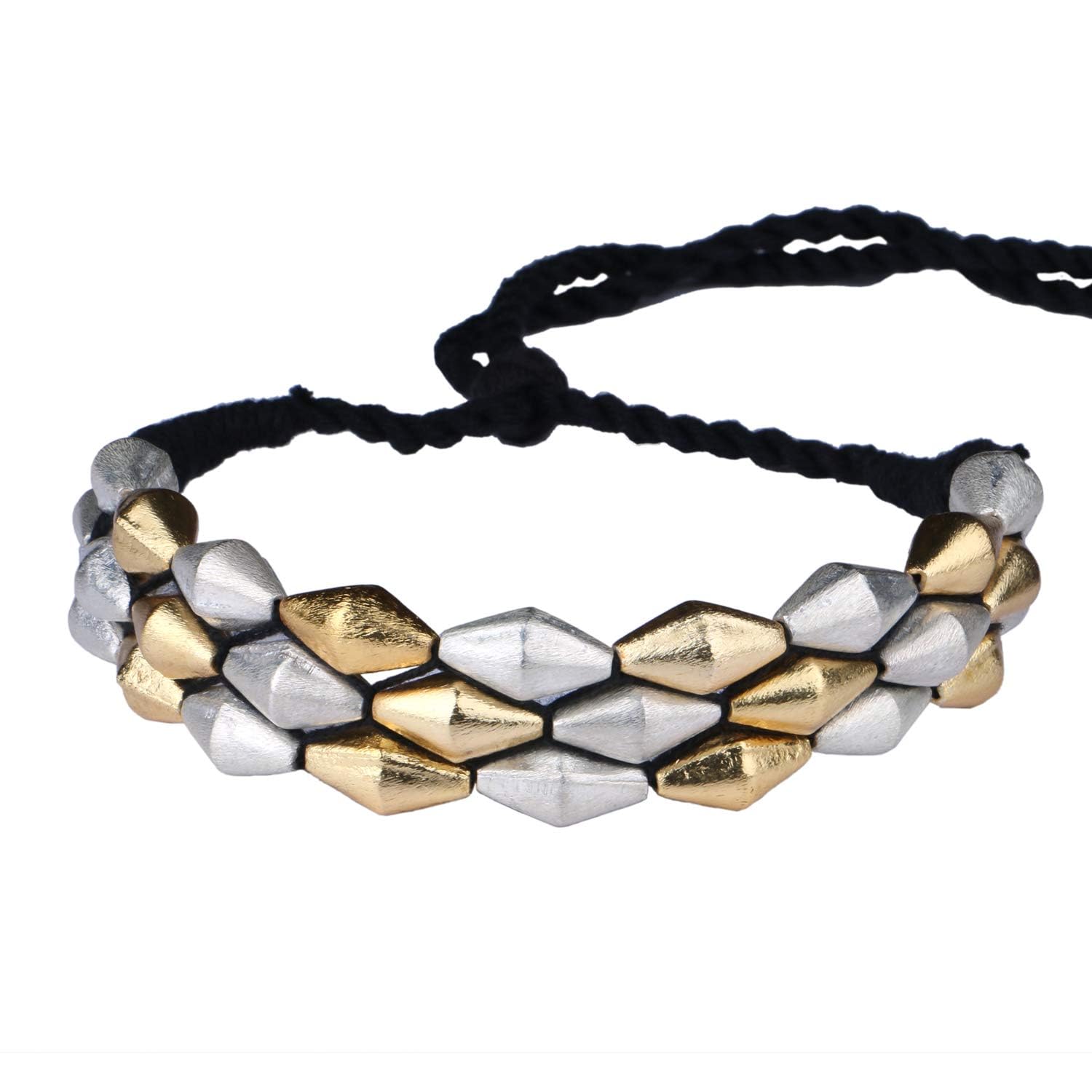 VENI Oxidised Mix Dholki Gold Silver Choker Necklace for Women Girls (B0CBQGV2L3) Amazon Price History, Amazon Price Tracker