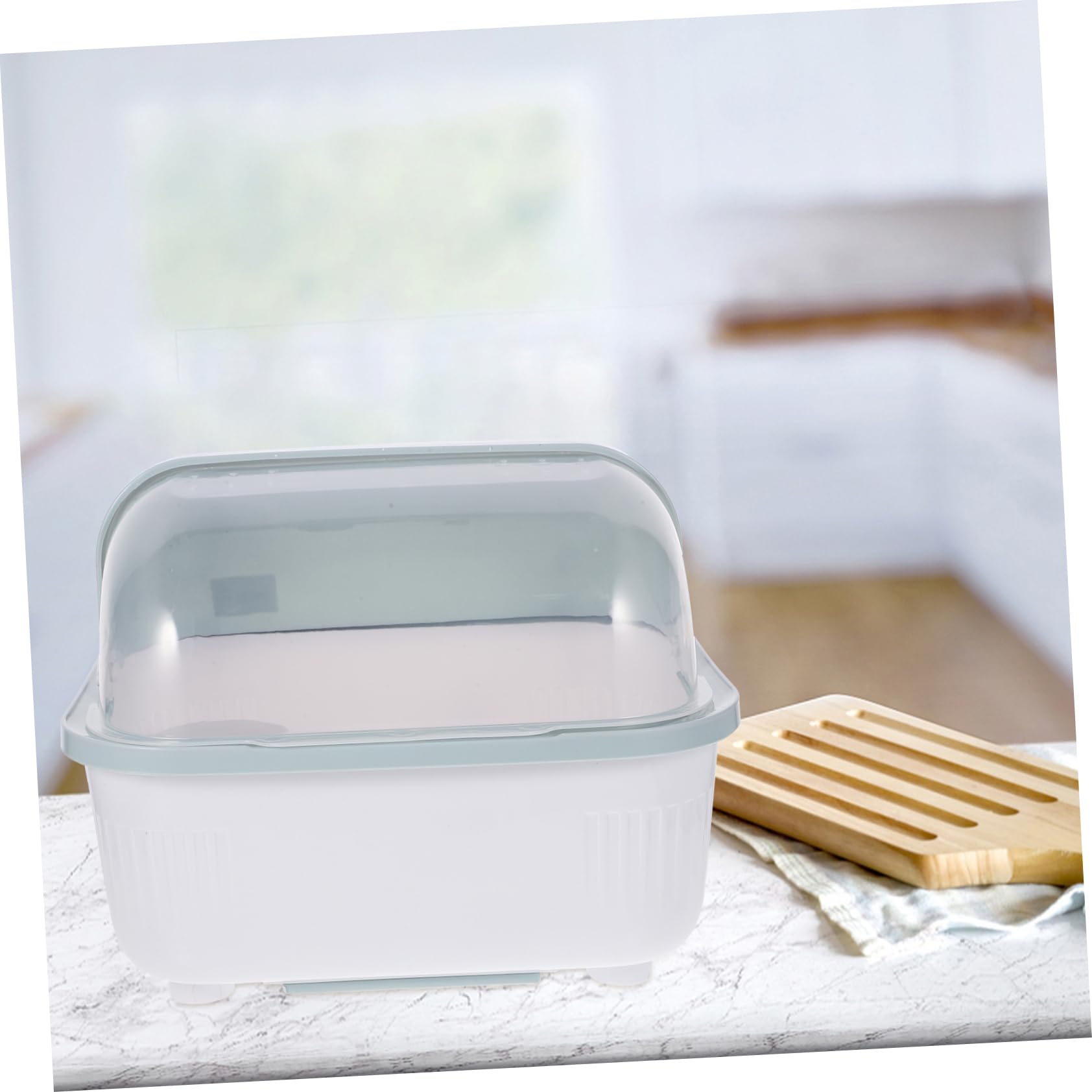 Kichvoe Boîte De Rangement Pour Égouttoir De Vaisselle Couvercle Transparent Organisateur De Cuisine Compact Pour Assiettes Et Couverts Rangement Pratique Pour Maison Dortoir