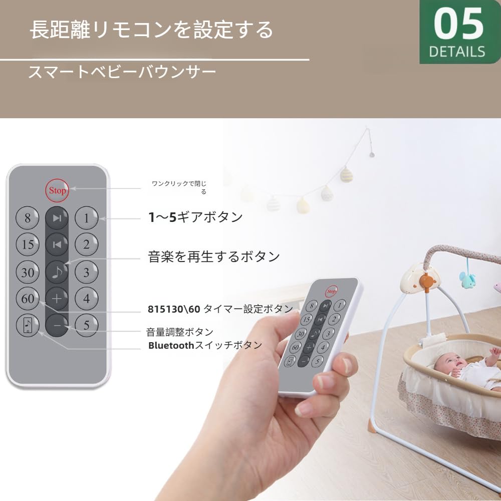 Amazon.co.jp: ShineLuxe ゆりかご ベビーベッド 電動 揺りかご