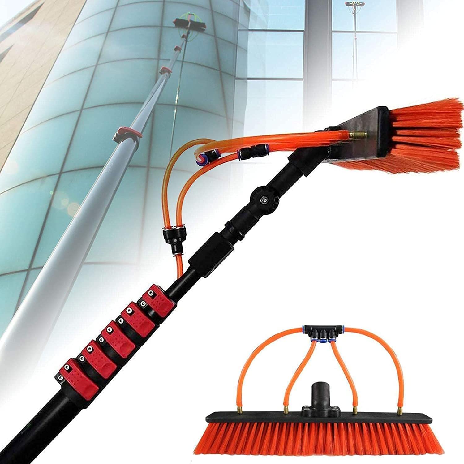 GYEQXKT Telescopic Water Brush for Solar Panel Cleaning, 5.4m (18ft) Extendable Roof and Window Cleaner, Ideal for Veranda and Caravan Maintenance