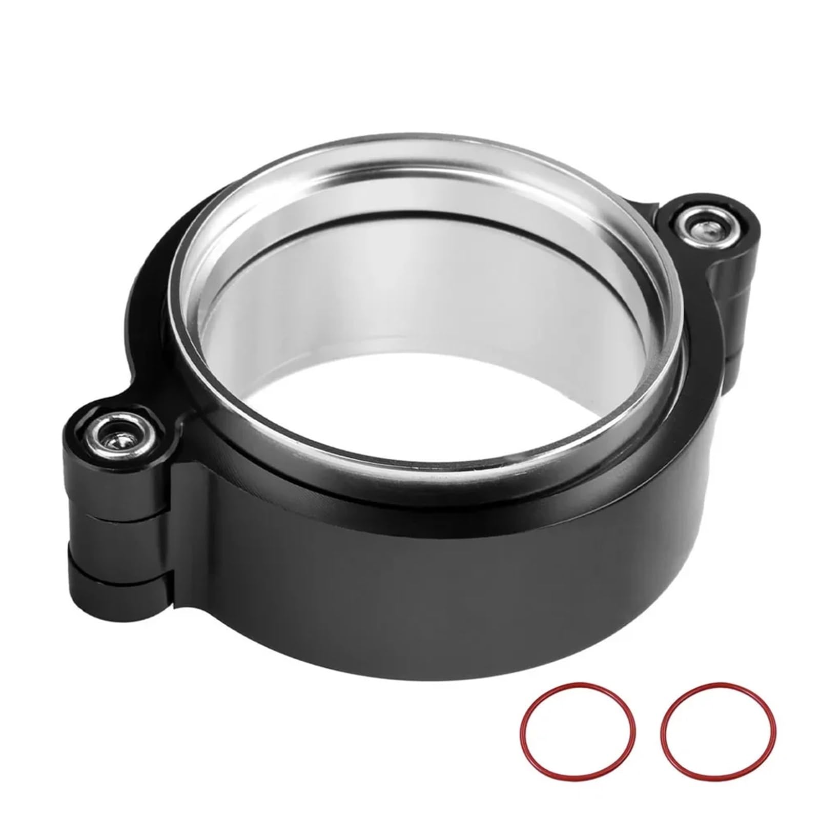 V Band Clamp 2"/2.5"/3"/3.5"/4" OD Turbo Intake Intercooler Pipe Aluminium Exhaust W System HD V-Band Clamp Assembly Anodized(3.5inch Black)