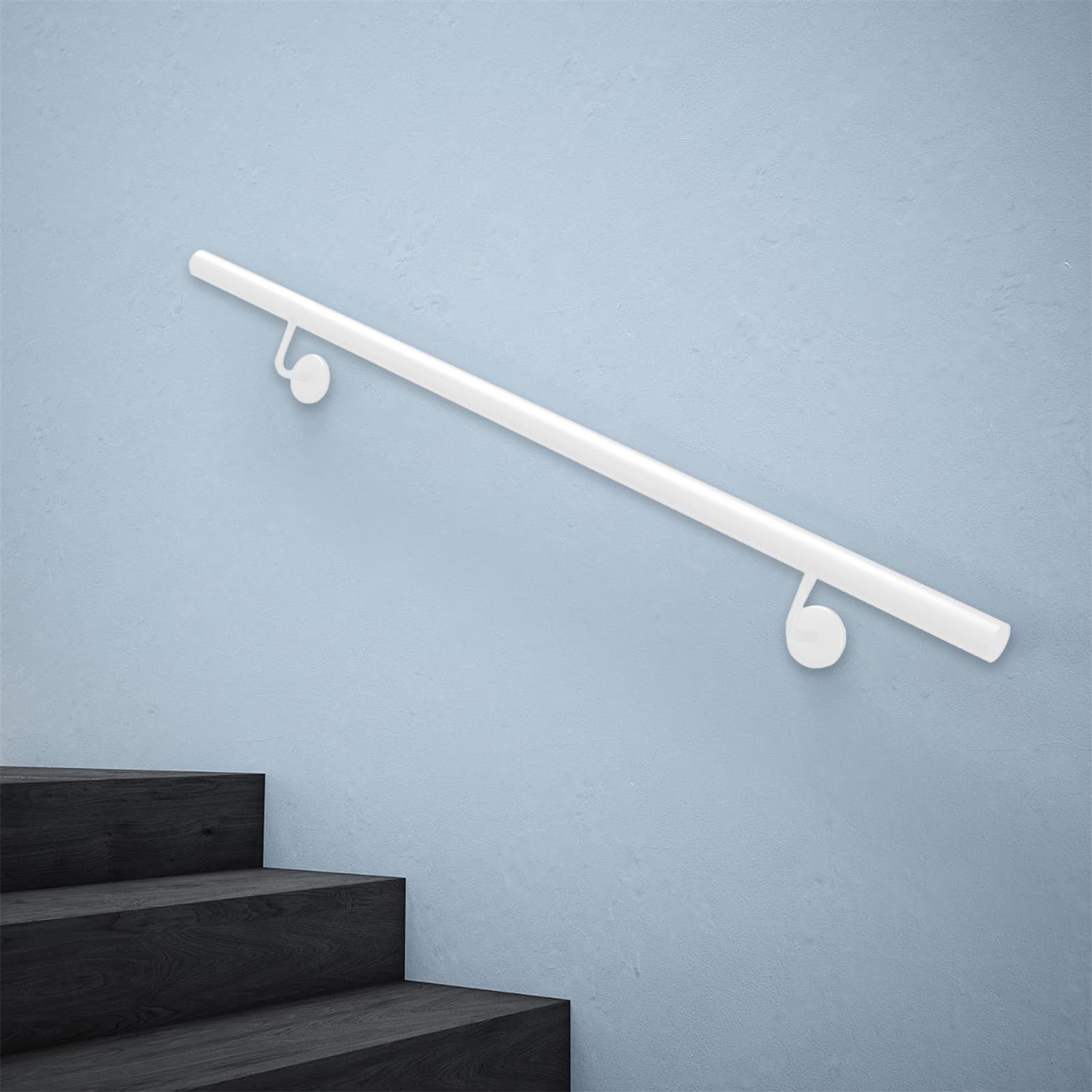 HLTYGWX Kit de Barra de Agarre con barandilla Antideslizante, Soporte de barandilla Interior y Exterior Ajustable de 80cm a 450cm, Seguridad para una fácil instalación