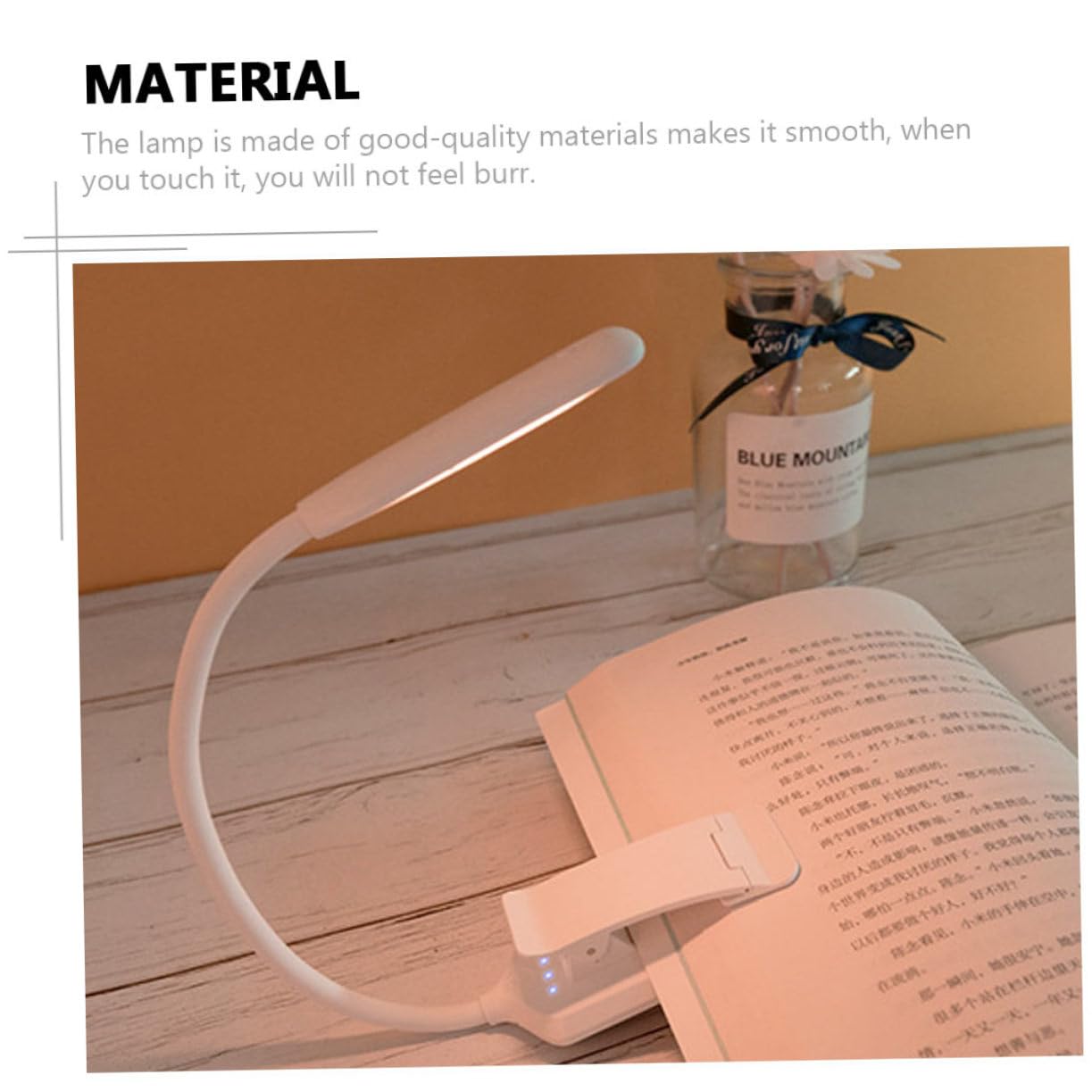 Lampada Lampada da Notte Piccola Lampada da Lettura con Clip per Libri Luci Decorative Lampada a Clip in plastica Bianca per Bambini a pagamento